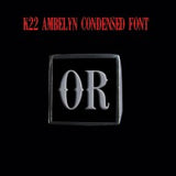 K22 Ambelyn Font - M to Q Two Letter Silver Rings - Ring - Big Joes Biker Rings