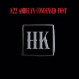 K22 Ambelyn Font - H to L Two Letter Silver Rings - Ring - Big Joes Biker Rings