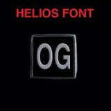 Helios Font - M to Q Two Letter Silver Rings - Ring - Big Joes Biker Rings