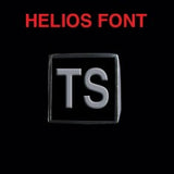 Helios Font - R to Z Two Letter Silver Rings - Ring - Big Joes Biker Rings