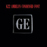 K22 Ambelyn Font - D to G Two Letter Steel Rings - Ring - Big Joes Biker Rings