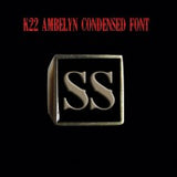 K22 Ambelyn Font - R to Z Two Letter Bronze Rings - Ring - Big Joes Biker Rings