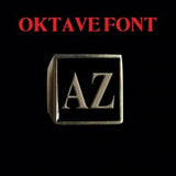 Oktave Font - A to C Two Letter Bronze Rings - Ring - Big Joes Biker Rings