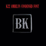 K22 Ambelyn Font - A to C Two Letter Silver Rings - Ring - Big Joes Biker Rings