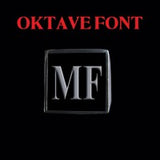 Oktave Font - M to Q Two Letter Silver Rings - Ring - Big Joes Biker Rings