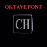 Oktave Font - A to C Two Letter Silver Rings - Ring - Big Joes Biker Rings