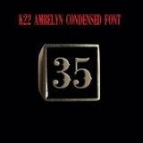 Two Digit Number Square (K22 Ambelyn Font) Bronze Ring - Ring - Big Joes Biker Rings