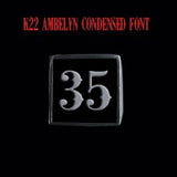 Two Digit Number Square (K22 Ambelyn Font) Stainless Steel Ring - Ring - Big Joes Biker Rings