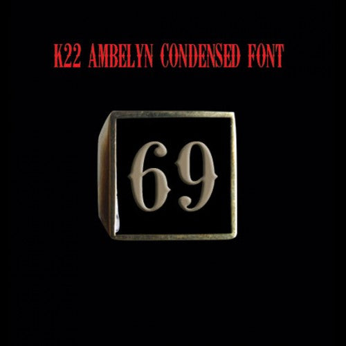 Two Digit Number Square (K22 Ambelyn Font) Bronze Ring – Big Two Digit Number Square (K22 Ambelyn Font) Bronze Ring – Big