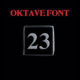 Two Digit Number Square (Oktave Font) Stainless Steel Ring - Ring - Big Joes Biker Rings