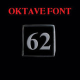 Two Digit Number Square (Oktave Font) Stainless Steel Ring - Ring - Big Joes Biker Rings