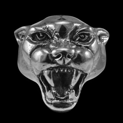 Black Panther Leopard Jaguar Face Tribal Silver Plated Adjustable Novelty  Ring - Walmart.com
