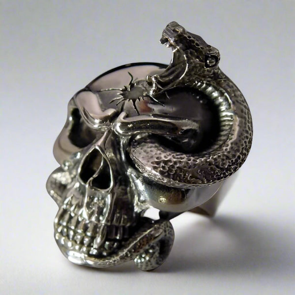 Snake Skull Ring – Big Joes Biker Rings