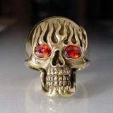 Flaming Death Skull Ring - Ring - Big Joes Biker Rings
