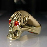 Flaming Death Skull Ring - Ring - Big Joes Biker Rings