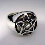 Domed Pentagram Ring - Ring - Big Joes Biker Rings