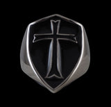 Crusader Cross Knights Templar  Ring (Black) - Ring - Big Joes Biker Rings