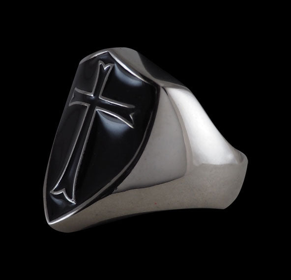 Crusader Cross Knights Templar Ring (Black) – Big Joes Biker Rings