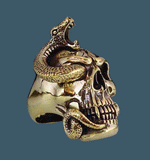 Snake Skull Ring - Ring - Big Joes Biker Rings