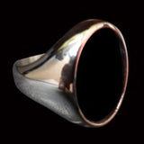 Oval K22 Ambelyn Font 1-Letter Stainless Steel Rings - Ring - Big Joes Biker Rings