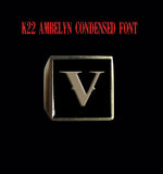 Square K22 Ambelyn Font 1-Letter Bronze Rings - Ring - Big Joes Biker Rings