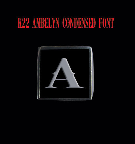 Square 19mm K22 Ambelyn Font Letter A Stainless Steel Ring - Clearance - Big Joes Biker Rings