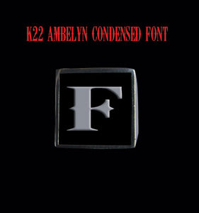 Square 19mm K22 Ambelyn Font Letter F Stainless Steel Ring - Clearance - Big Joes Biker Rings