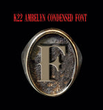 Oval K22 Ambelyn Font 1-Letter Bronze Rings - Ring - Big Joes Biker Rings