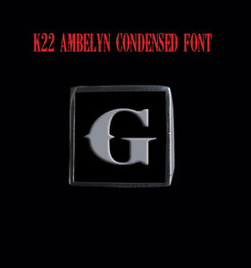 Square 19mm K22 Ambelyn Font Letter G Stainless Steel Ring - Clearance - Big Joes Biker Rings