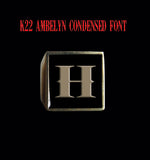 Square K22 Ambelyn Font 1-Letter Bronze Rings - Ring - Big Joes Biker Rings