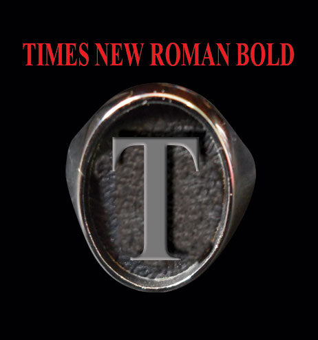 Oval Times New Roman Font 1-Letter Bronze Rings - Ring - Big Joes Biker Rings