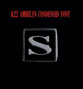 Square 19mm K22 Ambelyn Font Letter S Stainless Steel Ring - Clearance - Big Joes Biker Rings