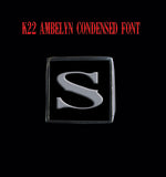 Square K22 Ambelyn Font 1-Letter Stainless Steel Rings - Ring - Big Joes Biker Rings