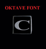 Square Oktave Font 1-Letter Stainless Steel Rings - Ring - Big Joes Biker Rings