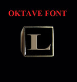 Square Oktave Font 1-Letter Bronze Rings - Ring - Big Joes Biker Rings