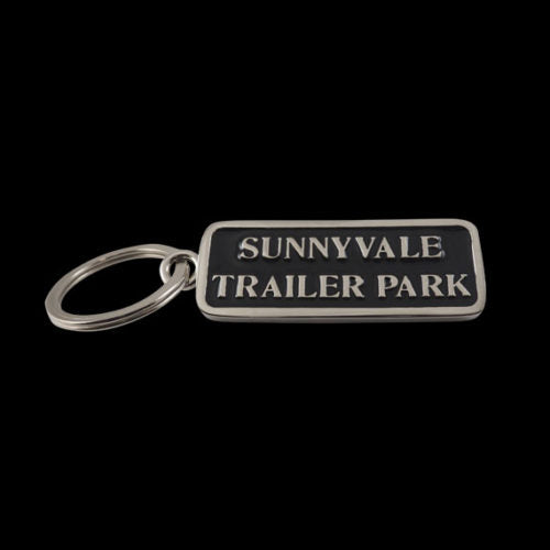 Sunnyvale Nickel Plate on Brass Enameled Keychain - Key Chain - Big Joes Biker Rings